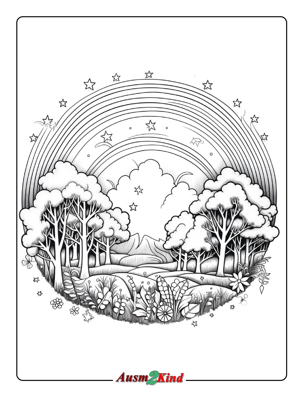 Regenbogen Ausmalbilder Mandala zum Ausdrucken