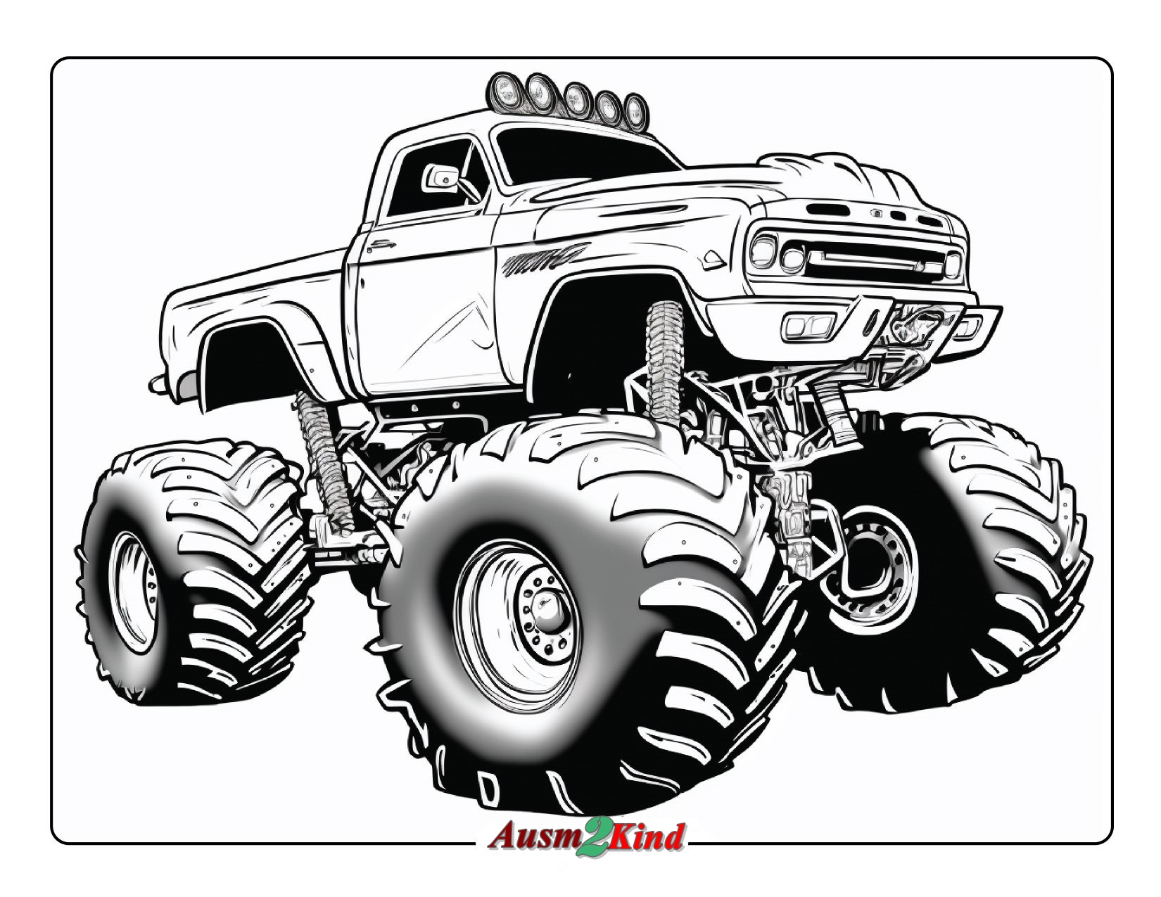 Ausmalbilder Monster Energy Monster Truck mit Autos