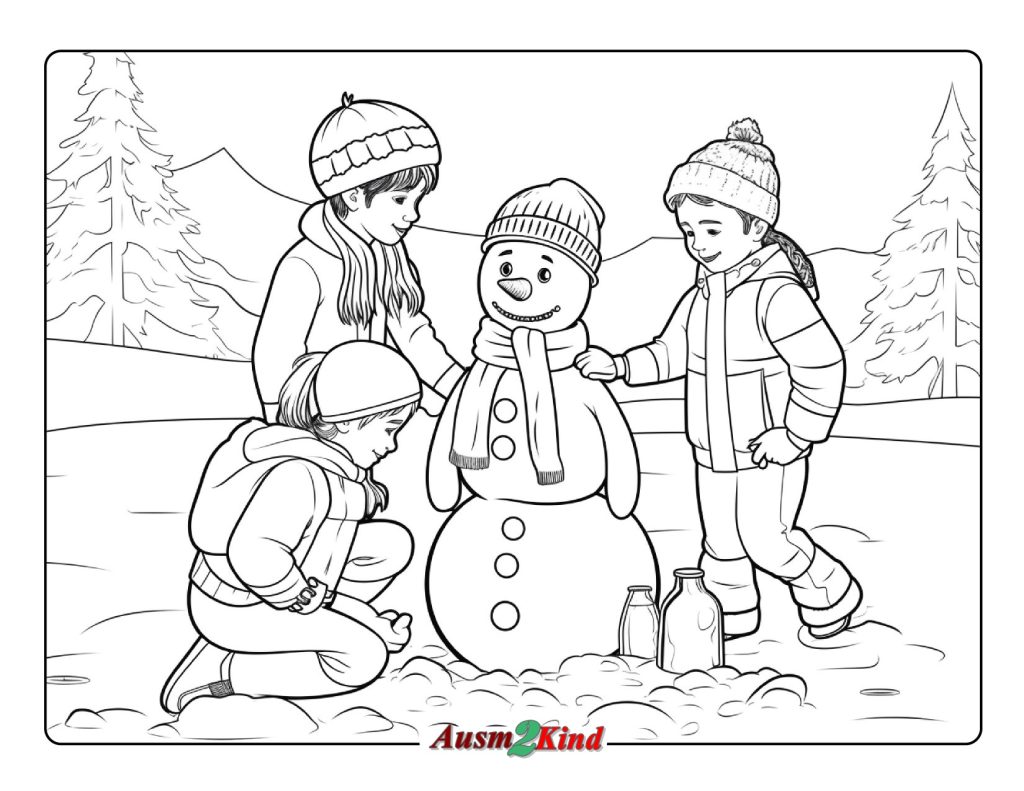 Ausmalbilder Schneemann für Kinder