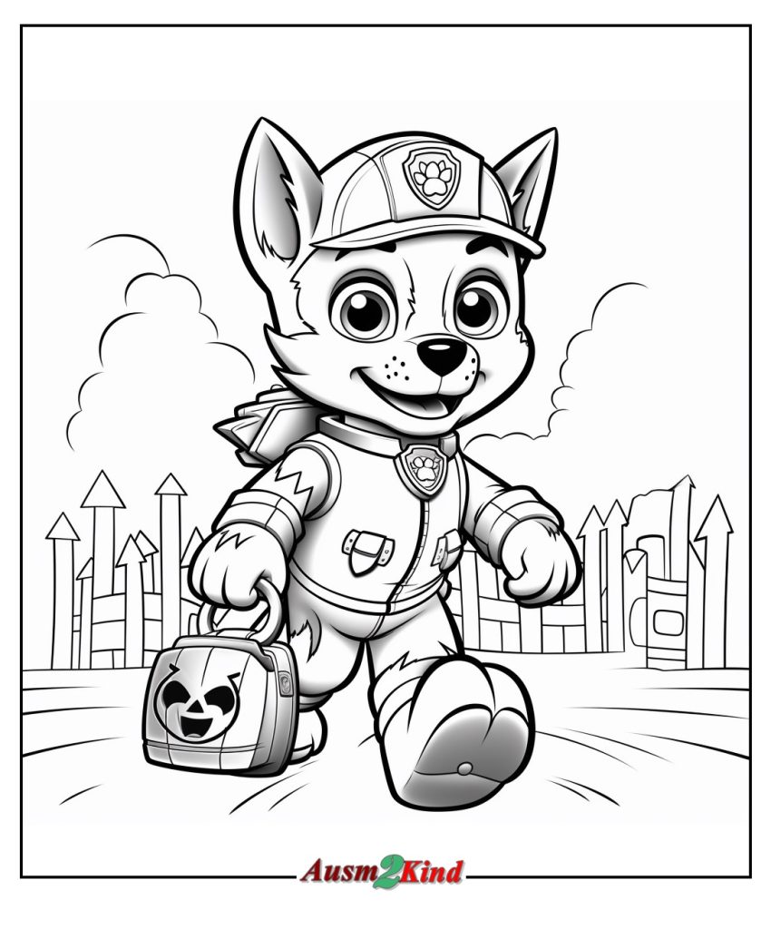 Ausmalbild Paw Patrol Halloween - Kostenlos