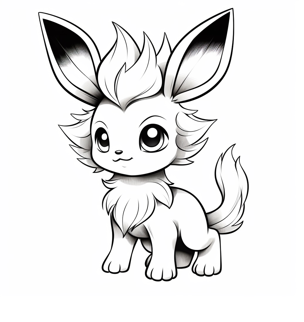 Ausmalbild Pokemon Eevee für Kinder