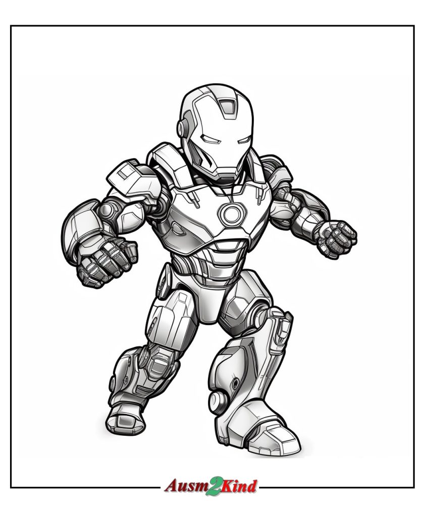 Chibi Ironman 2 Ausmalbild zum Ausdrucken und Herunterladen