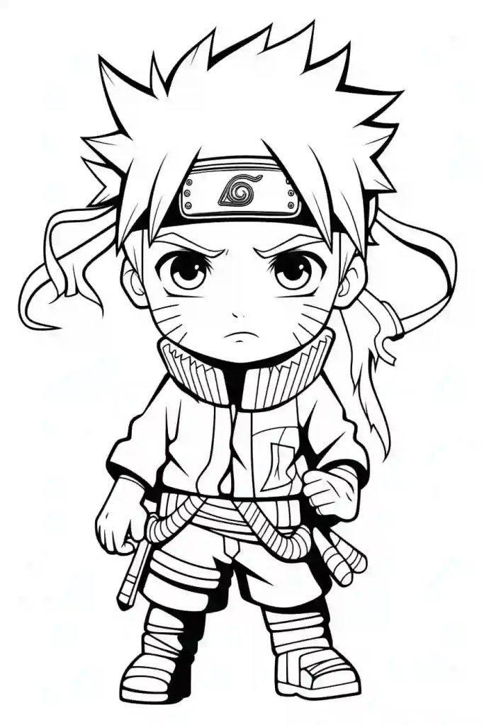 Chibi Naruto Ausmalbild zum Ausdrucken