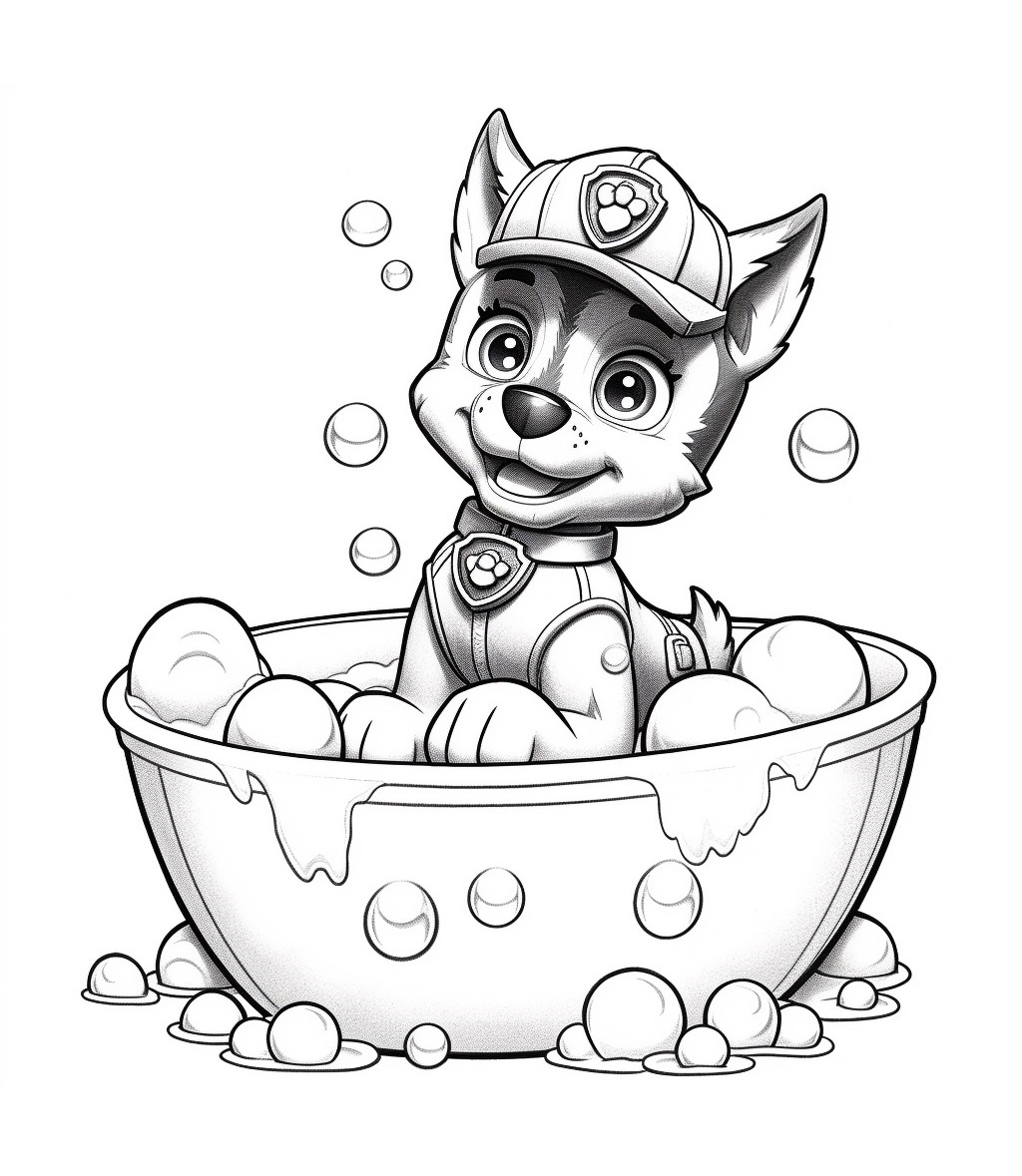 Paw Patrol Malvorlage Chase Bath Kostenlos