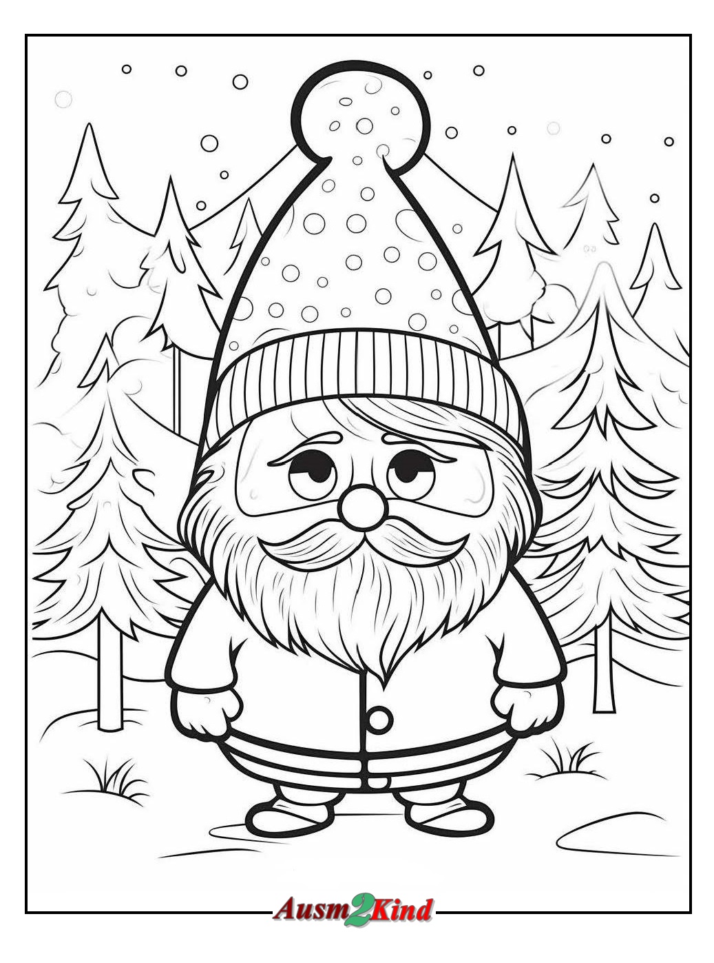 Ausmalbild Weihnachten Gnome