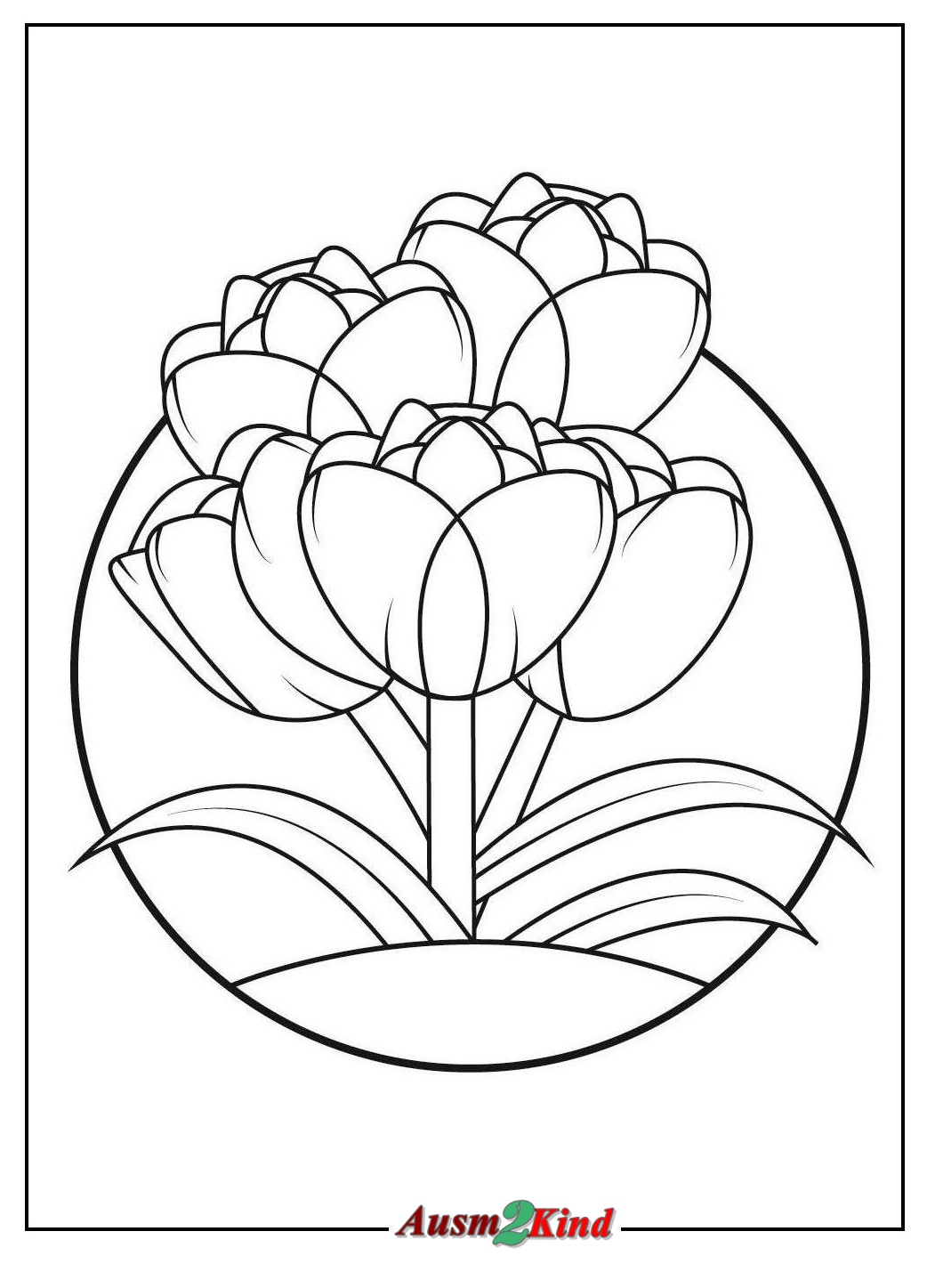 Ausmalbilder Tulpe. 10 Malvorlagen Einfach und Detailliertes Bilder