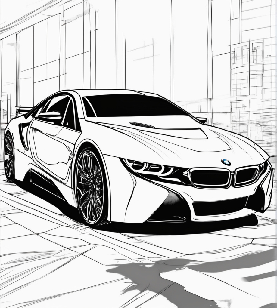 Ausmalbild BMW i8 zum Ausdrucken