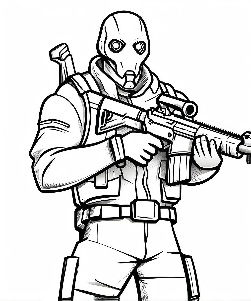 Ausmalbild Fortnite Soldaten zum Ausdrucken