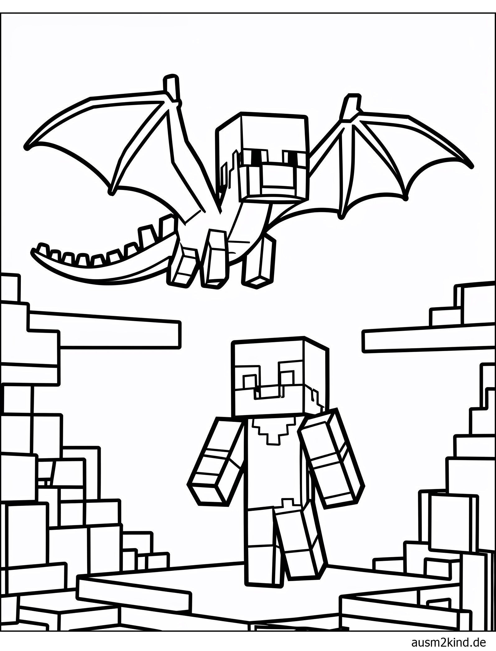 Minecraft Ausmalbild zum Ausdrucken
