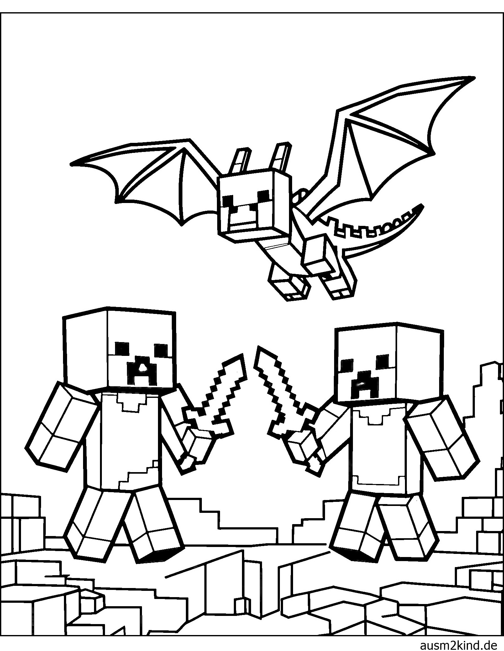 Ausmalbild Minecraft ausdrucken