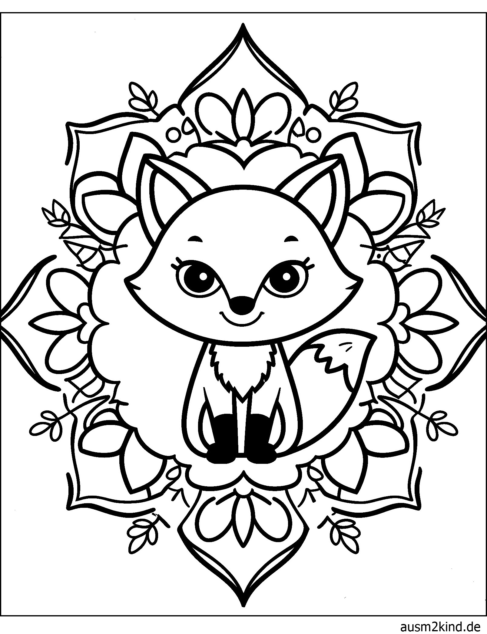 Einfach Fuchs Ausmalbild zum Ausdrucken
