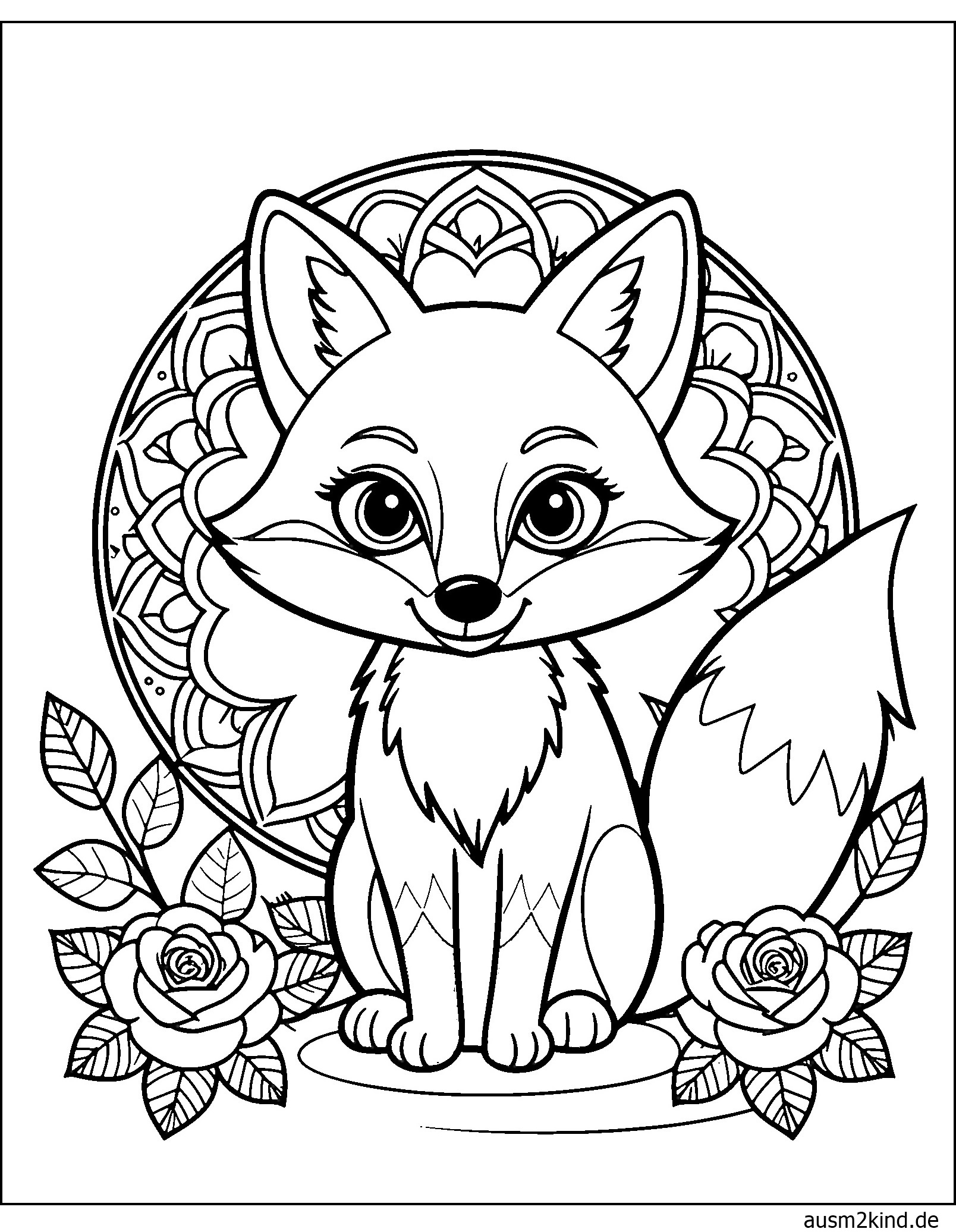 Fuchs Ausmalbild schwer für Erwachsene