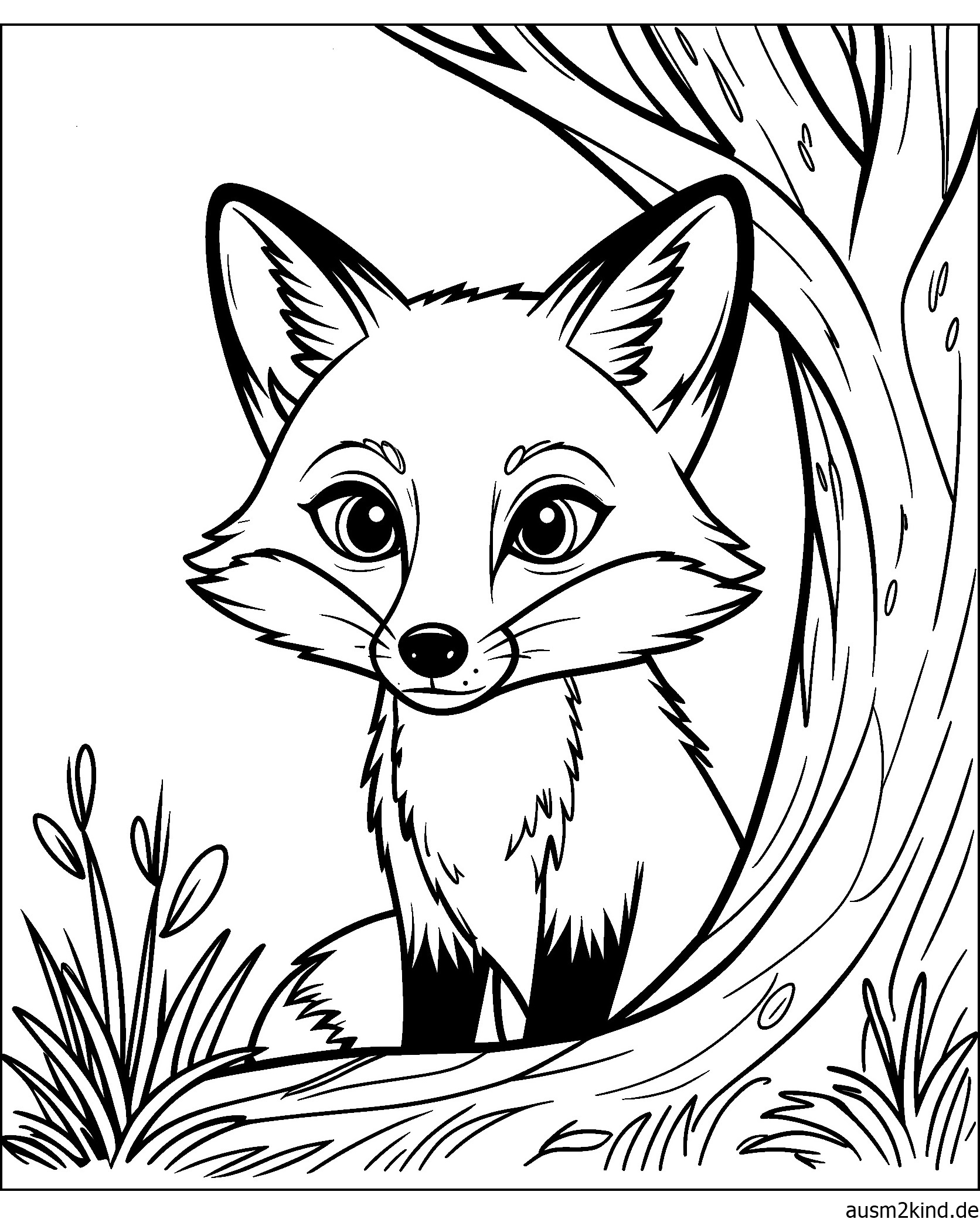 Süßes Fuchs-Baby Ausmalbild für Kinder