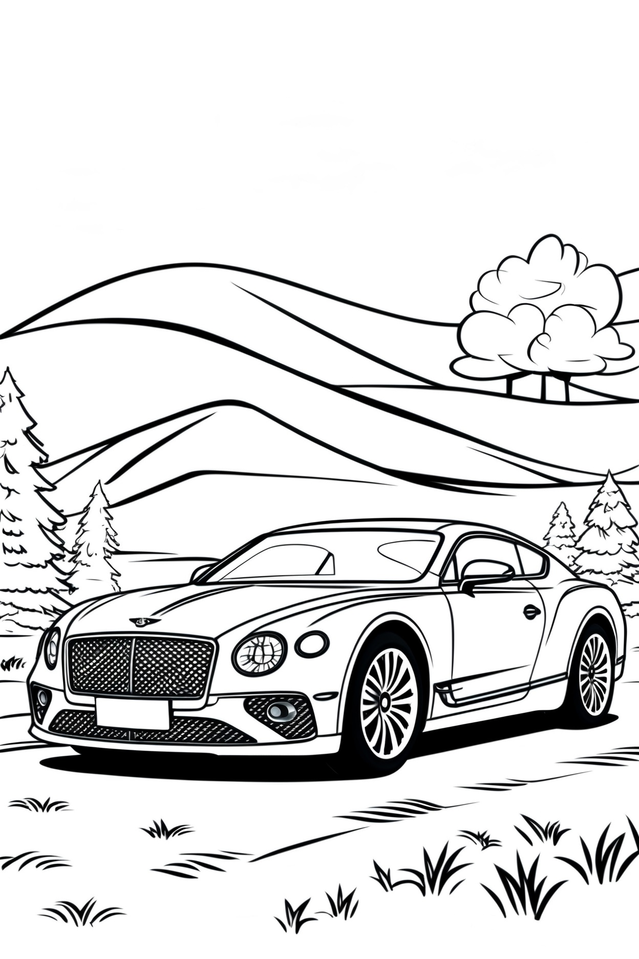 Autos - Bentley Ausmalbilder zum Ausdrucken