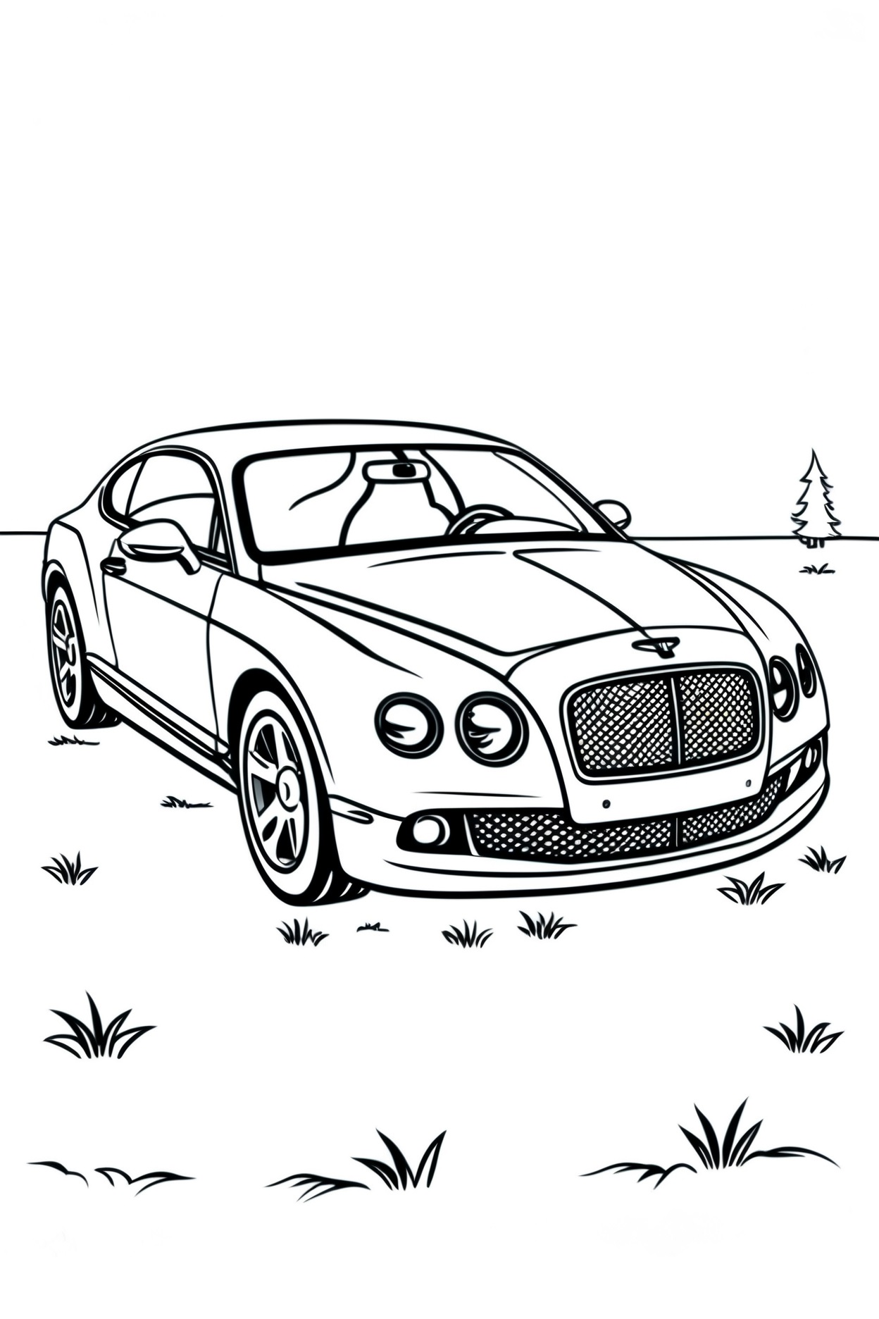 Malvorlagen Bentley in der Wüste zum Ausdrucken