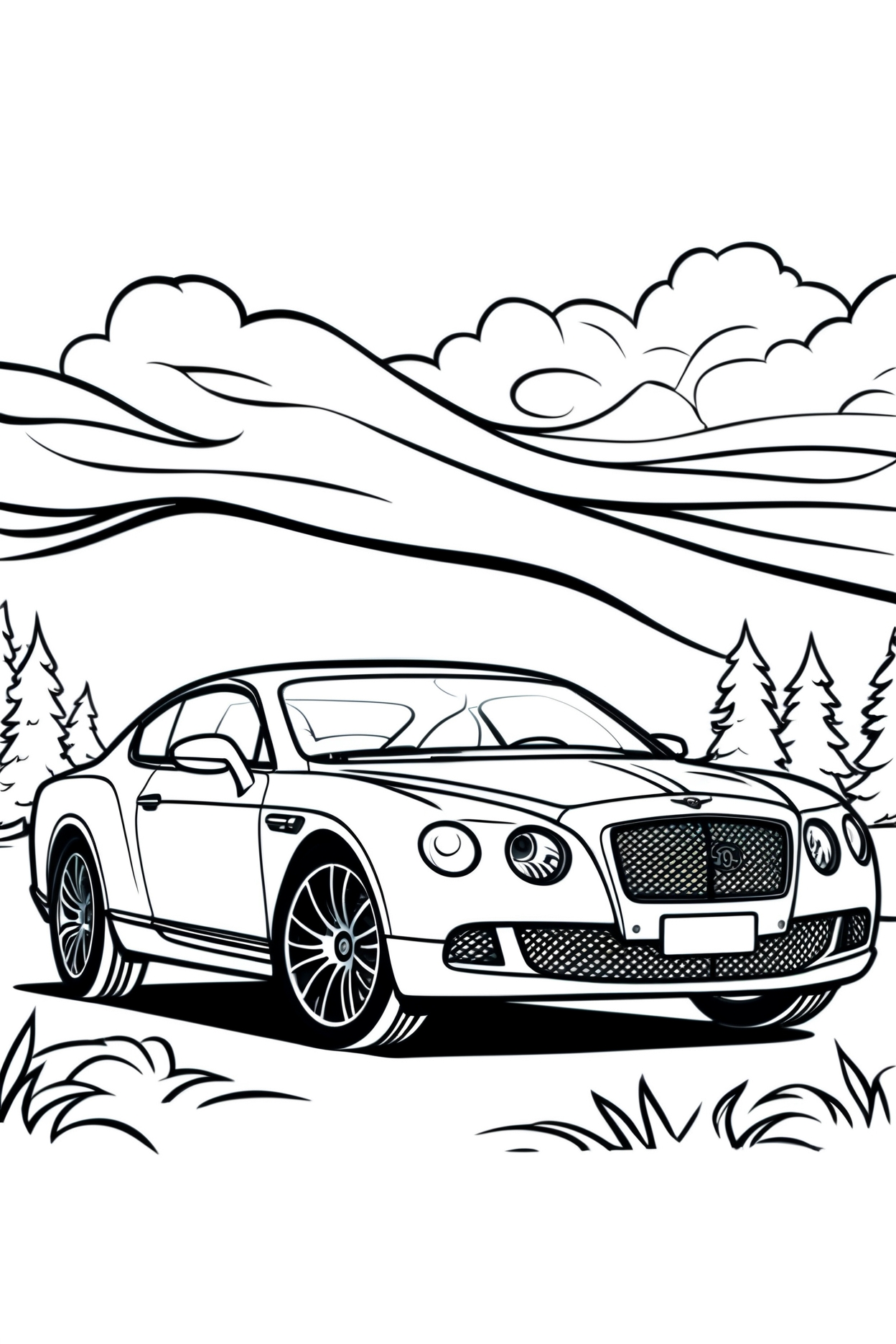 Luxus Bentley Ausmalbild zum Ausdrucken