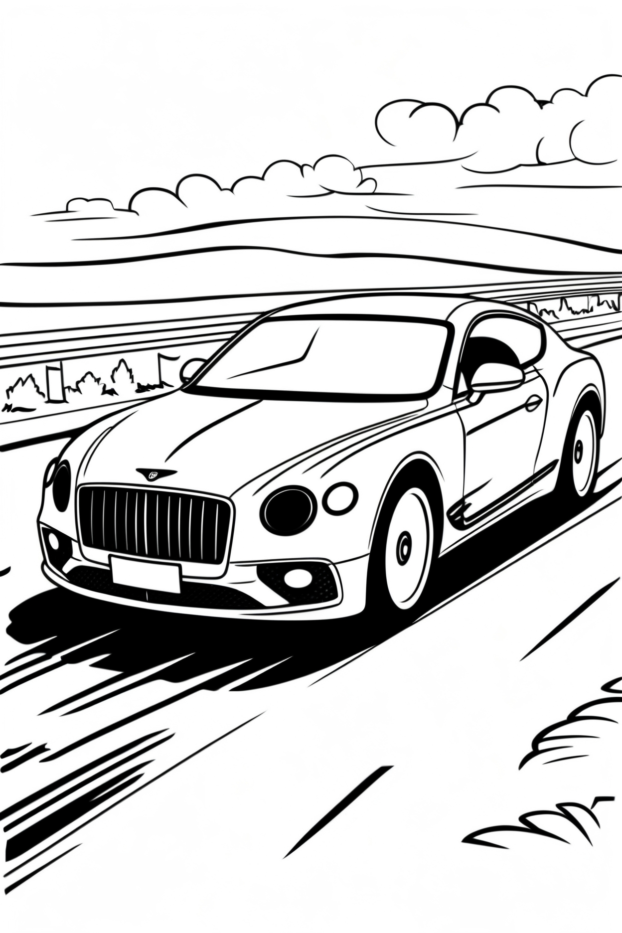 Sport Bentley zum Ausmalen für Kinder