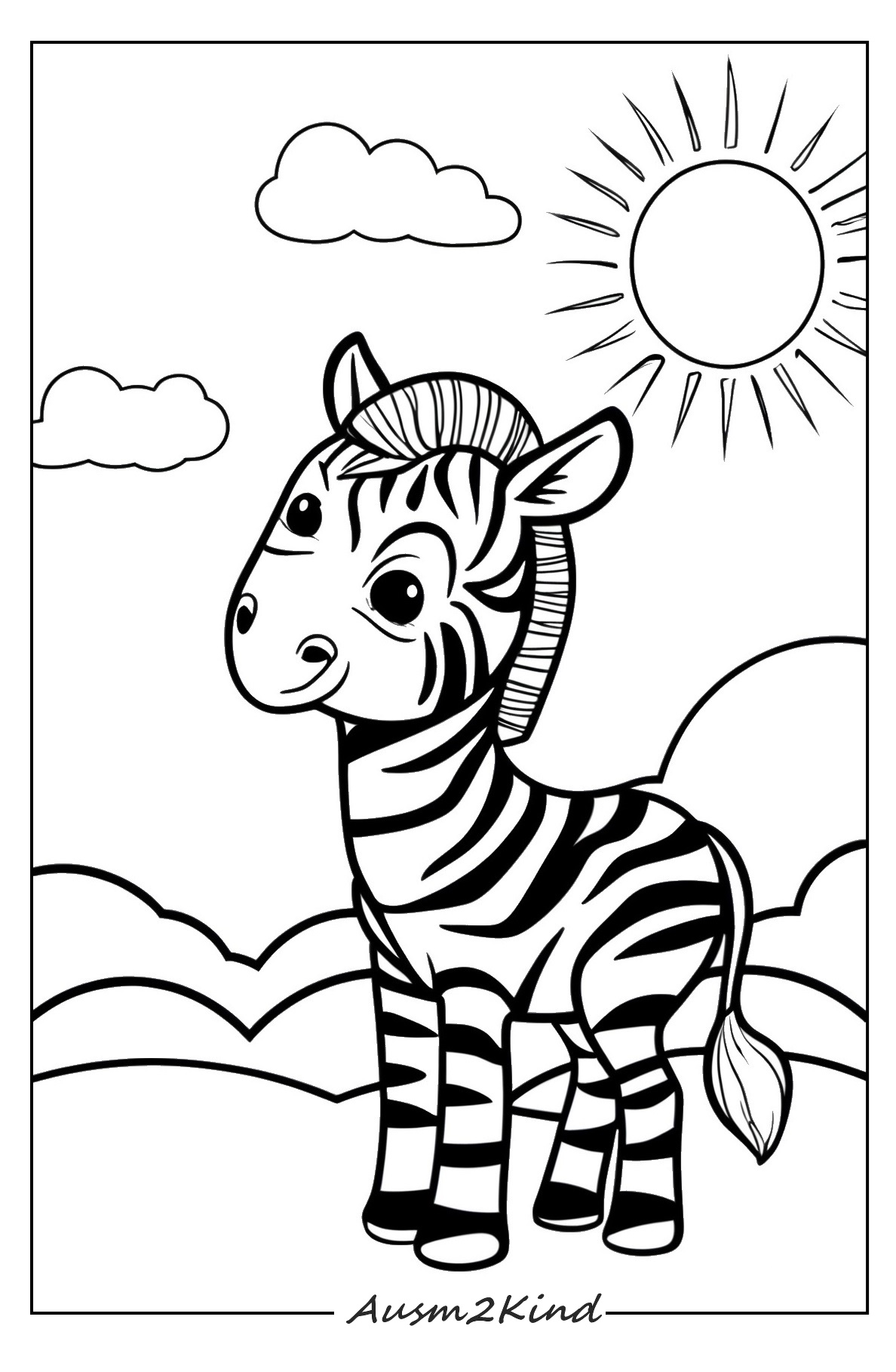 Zebra Ausmalbilder zum Ausdrucken Kostenlos als pdf