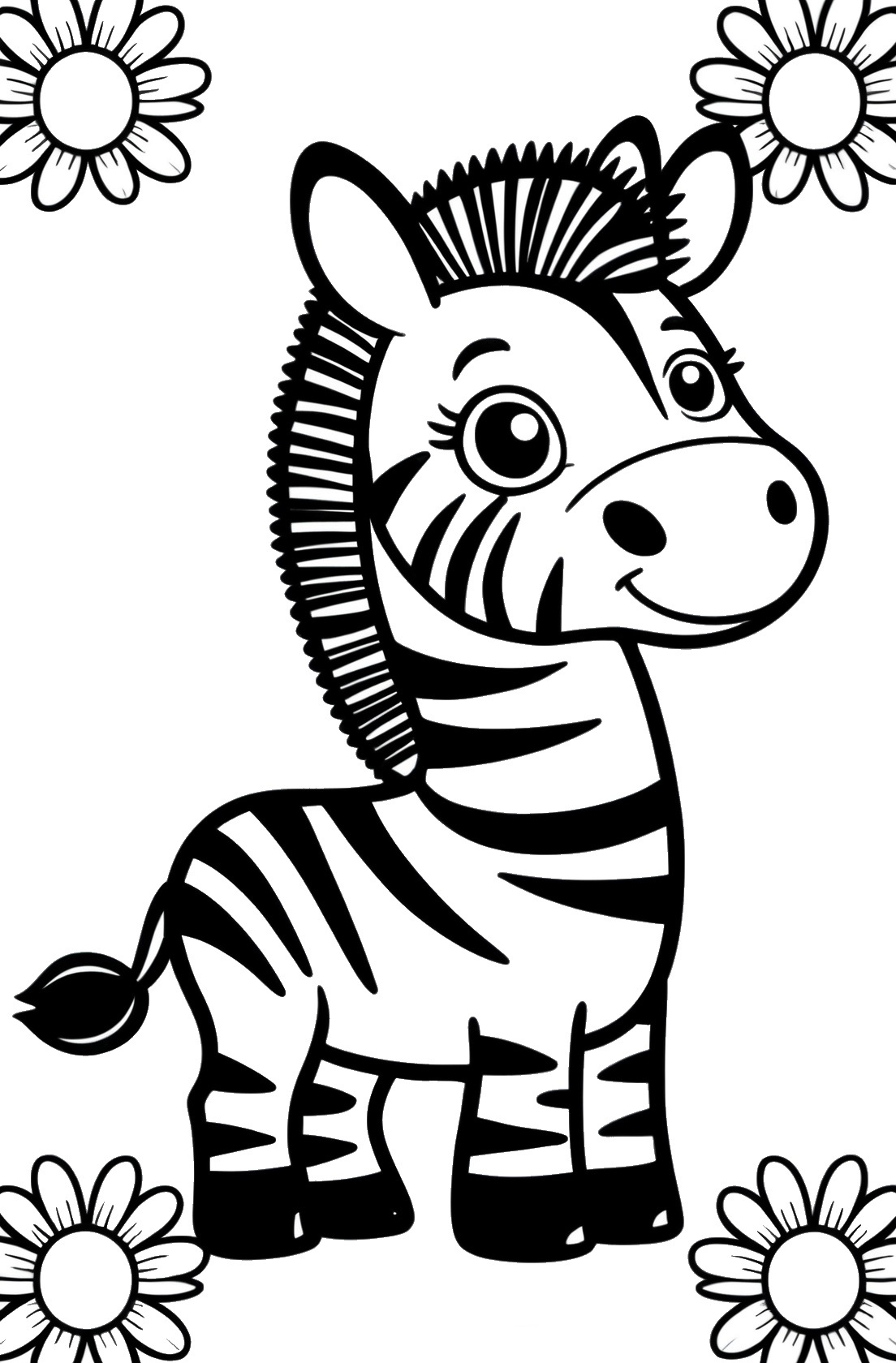 Baby Zebra Ausmalbilder für Kinder