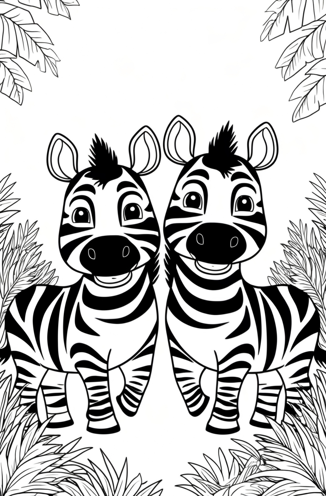 Zwei Zebra Ausmalbild