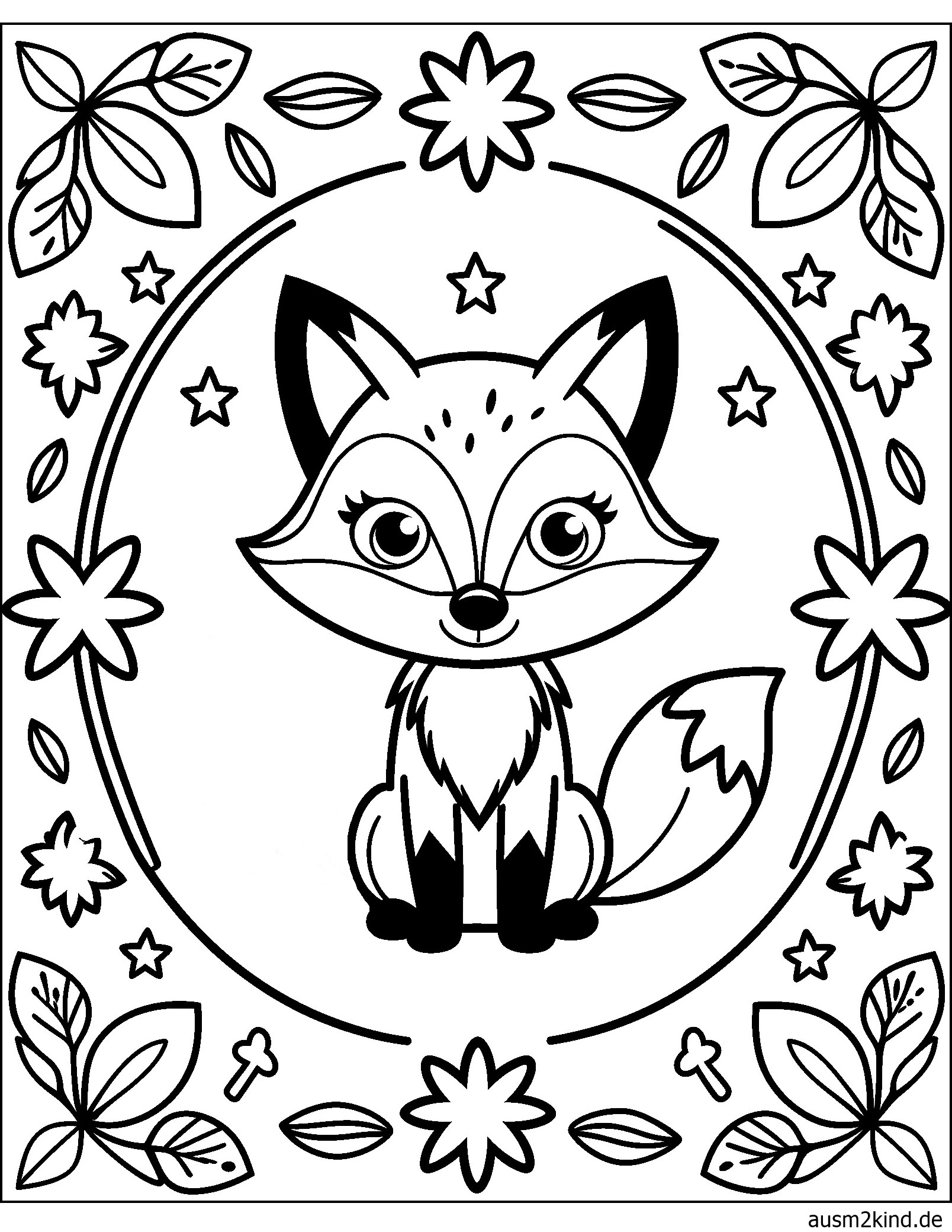 Fuchs Mandala Ausmalbilder für Kinder
