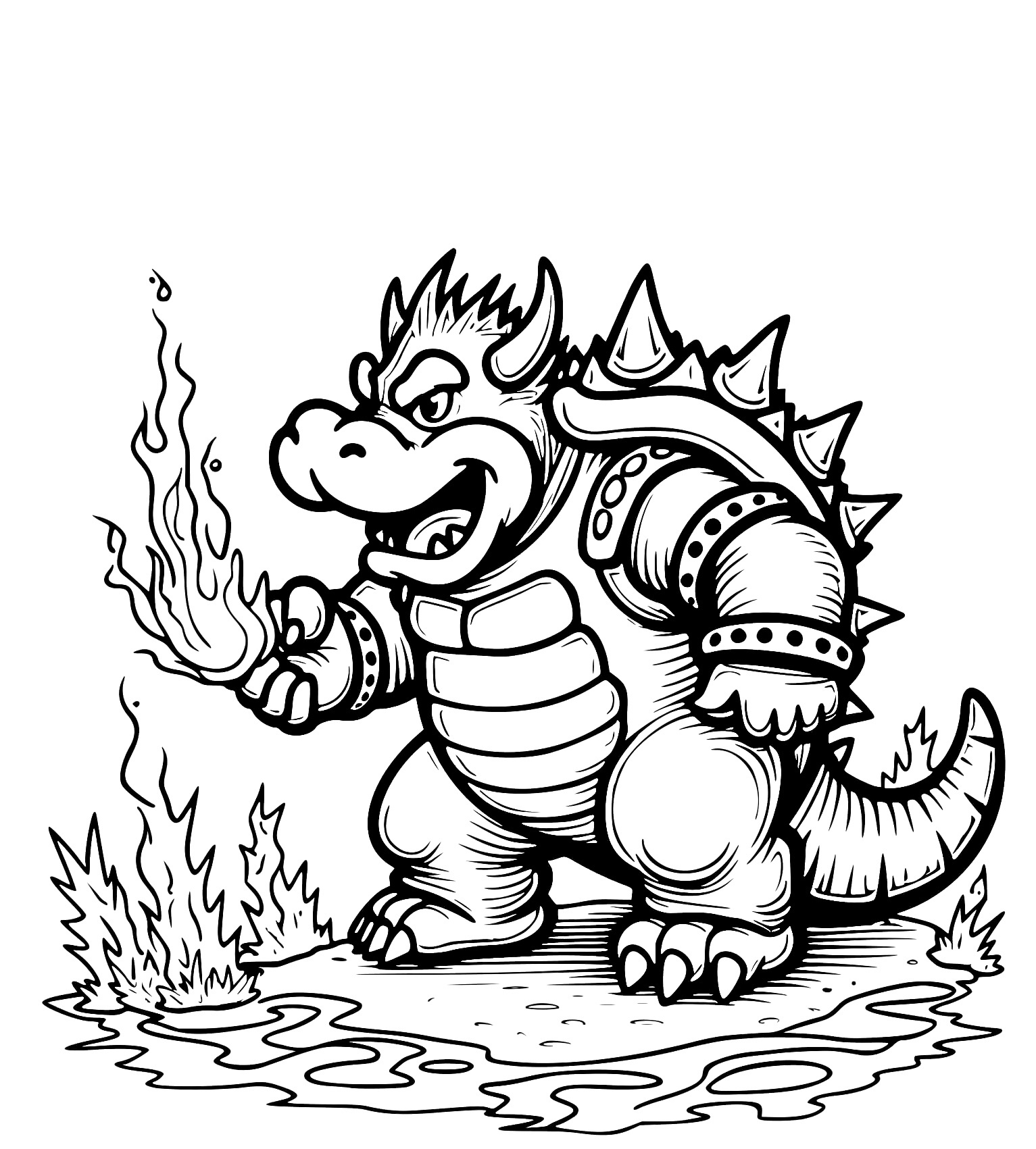 Ausmalbild Mario Bowser