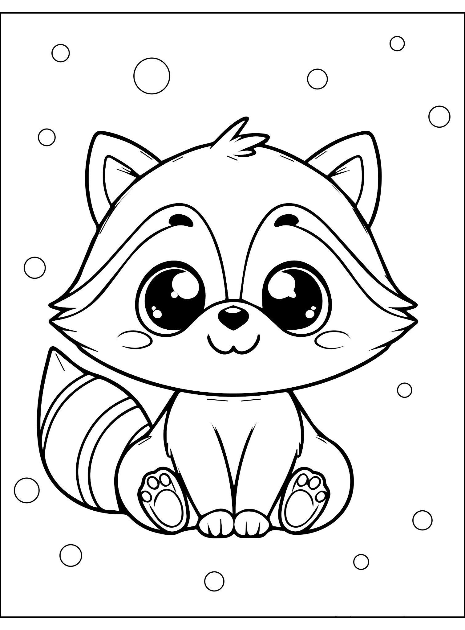 Cartoon Waschbär Ausmalbild