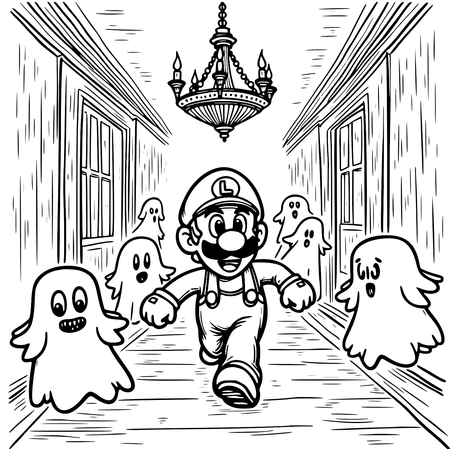 Ausmalbild Luigi von Mario Malvorlagen zum Ausdrucken
