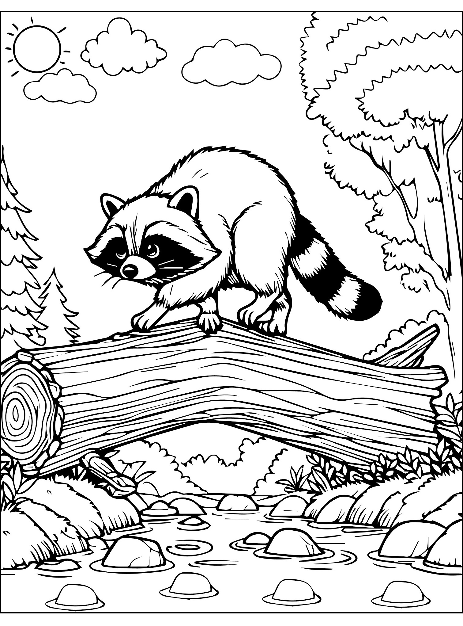 Waschbär Ausmalbilder für Kinder
