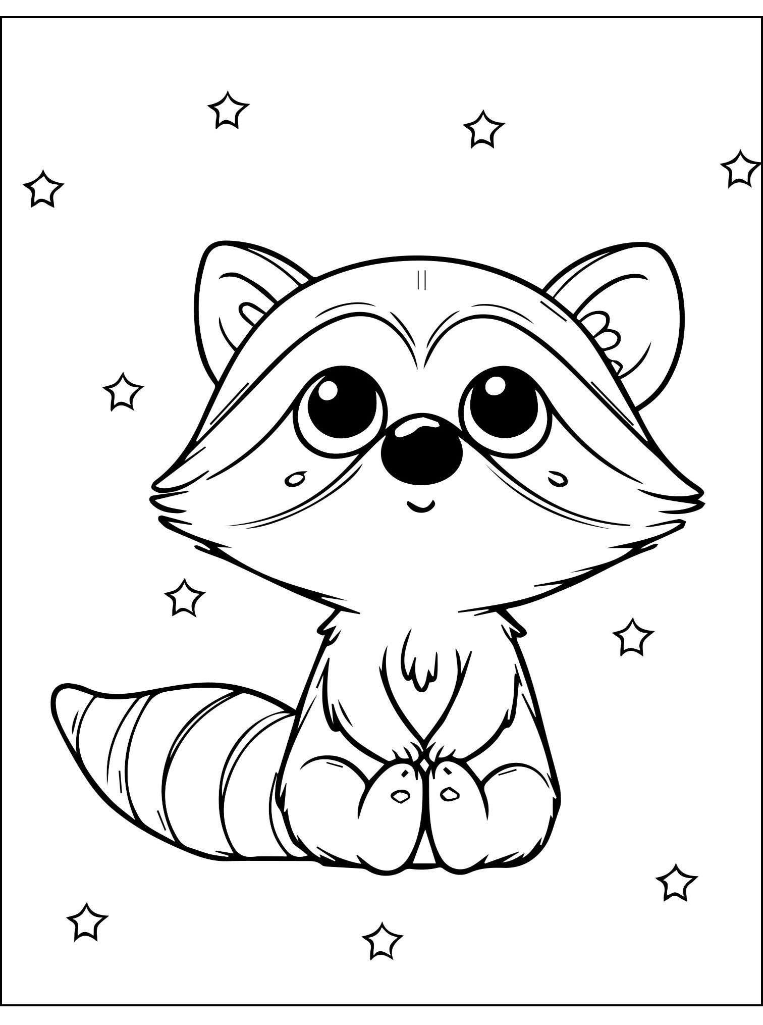 Waschbär Ausmalbild zum Ausdrucken