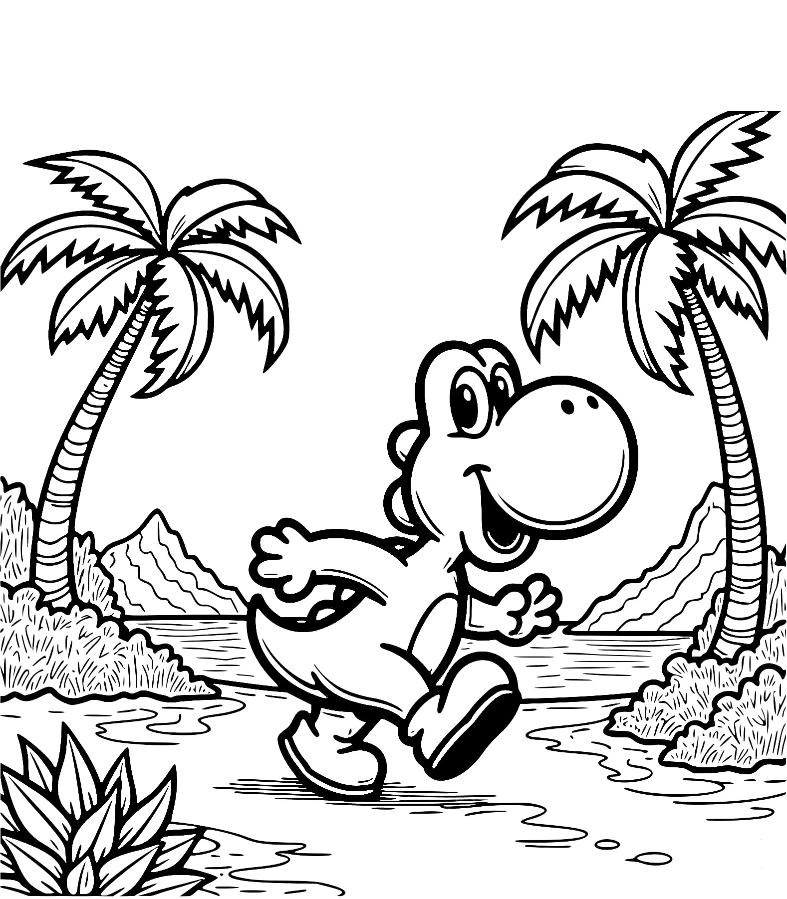 Mario Yoshi Ausmalbild